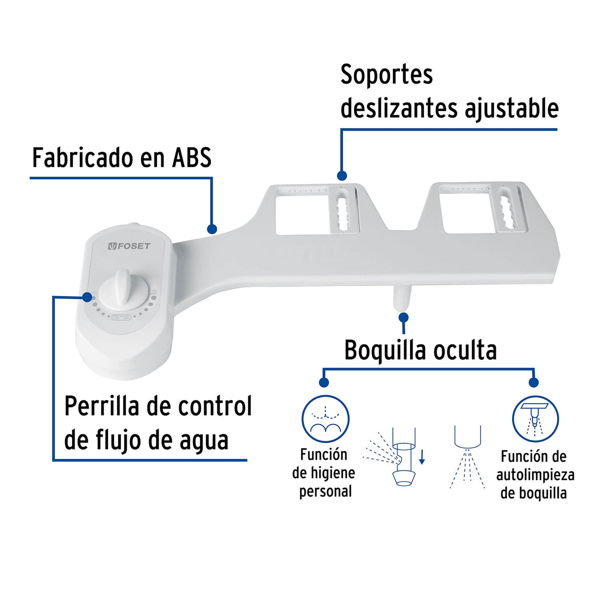 Bidet para Wc de 2 Piezas, Foset