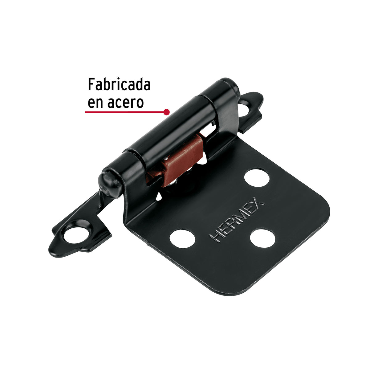 Bolsa con 2 Bisagras Parche de 7 cm, Negro, Hermex
