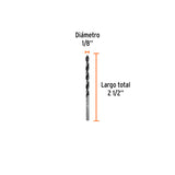 Broca con Punta Centradora para Madera 1/8', Truper