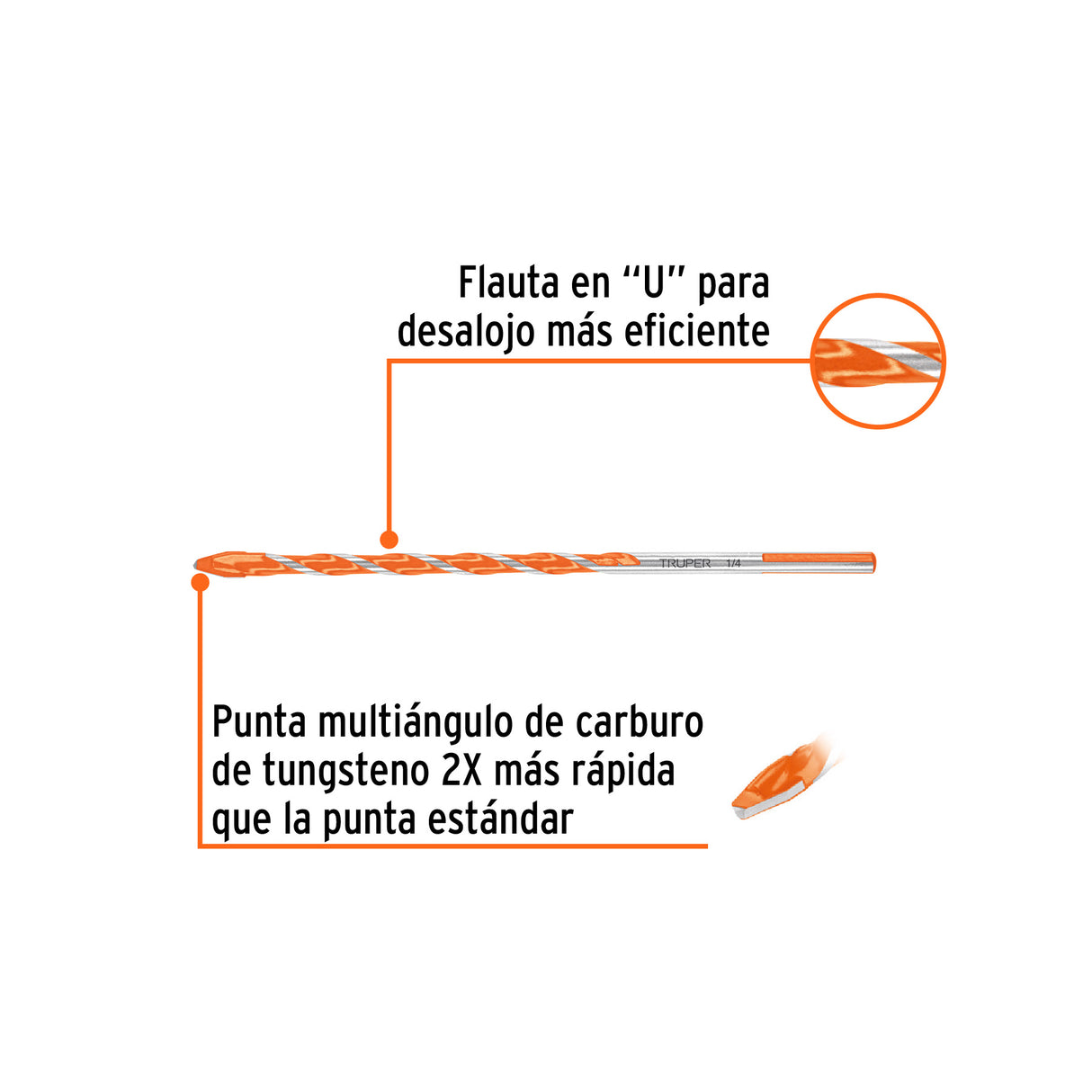 Broca Multimaterial 1/4 X 6', Truper