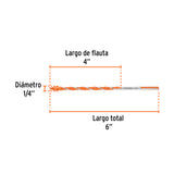 Broca Multimaterial 1/4 X 6', Truper