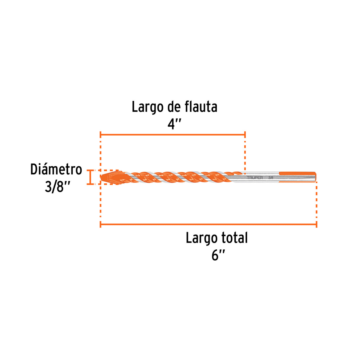 Broca Multimaterial 3/8 X 6', Truper