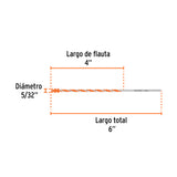 Broca Multimaterial 5/32 X 6', Truper