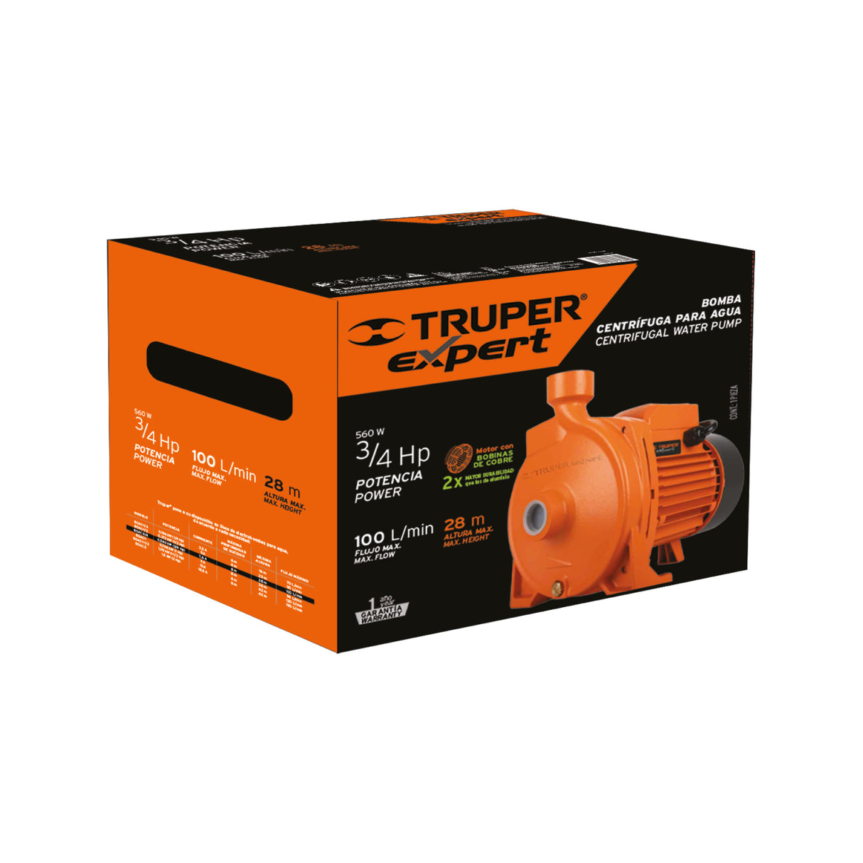 Bomba Centrífuga para Agua Modelo Europeo, 3/4 HP, Expert