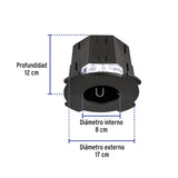 Bote Integral de 12 cm, Aro Interno de 8 cm, Volteck