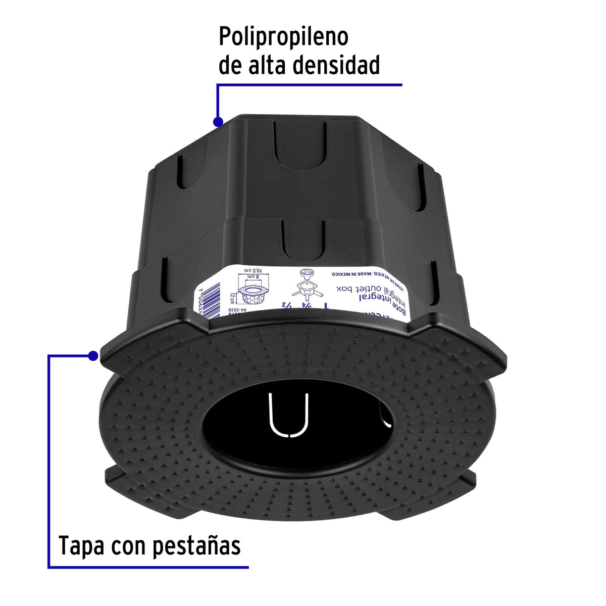 Bote Integral de 12 cm, Aro Interno de 8 cm, Volteck