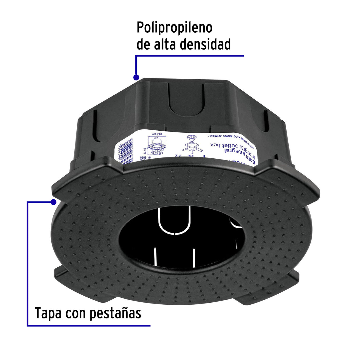 Bote Integral de 8 cm, Aro Interno de 8 cm, Volteck
