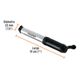 Mini Bomba Manual para Bicicleta, Abatible, 75 PSI, Truper