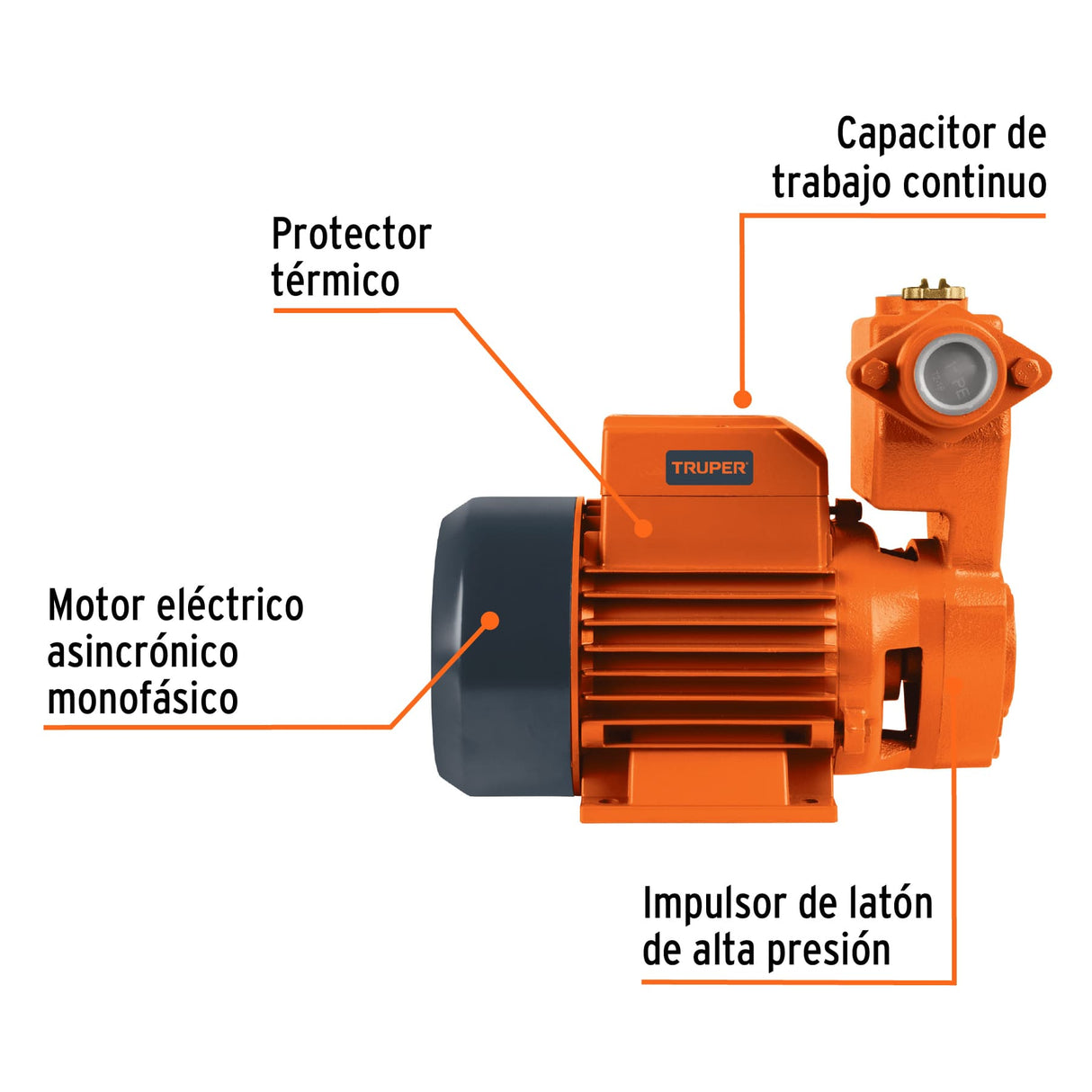 Bomba Periférica Autocebante 1 HP, Uso Agrícola, Truper