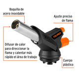 Soplete Plástico, Encendido Electrónico, 1/4 de Vuelta, Truper