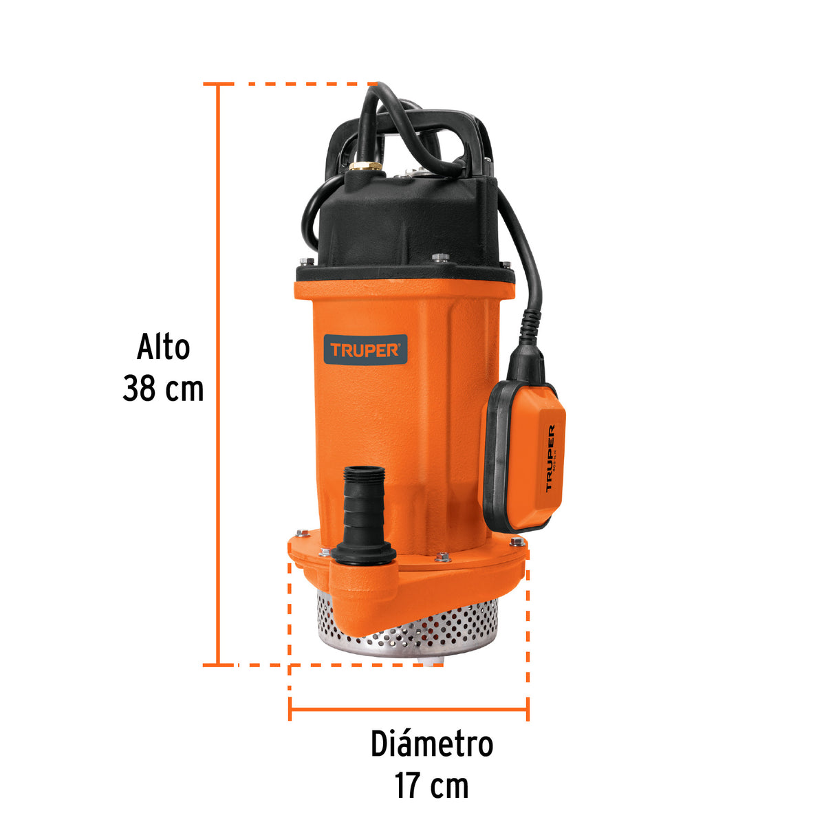 Bomba Sumergible Hierro Fundido, Agua Limpia, 1 HP, Truper
