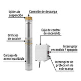 Bomba Sumergible Tipo Bala, 1 HP, Uso Agrícola, Pretul
