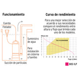 Bomba Sumergible Plástica, 1 HP para Agua Limpia, Truper