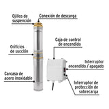 Bomba Sumergible Tipo Bala, 3/4 HP, Uso Agrícola, Pretul