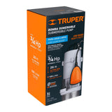 Bomba Sumergible Cubierta Aluminio, Agua Limpia, 3/4 HP, Truper
