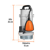 Bomba Sumergible Cubierta Aluminio, Agua Limpia, 3/4 HP, Truper