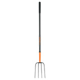 Bieldo para Paja, 4 Dientes, Mango Largo de Acero 48' Truper