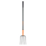 Bieldo para Paja, 5 Dientes, Mango Largo de Acero 48' Truper