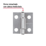 Bolsa con 2 Bisagras Rectangulares 1', Acero Pulido