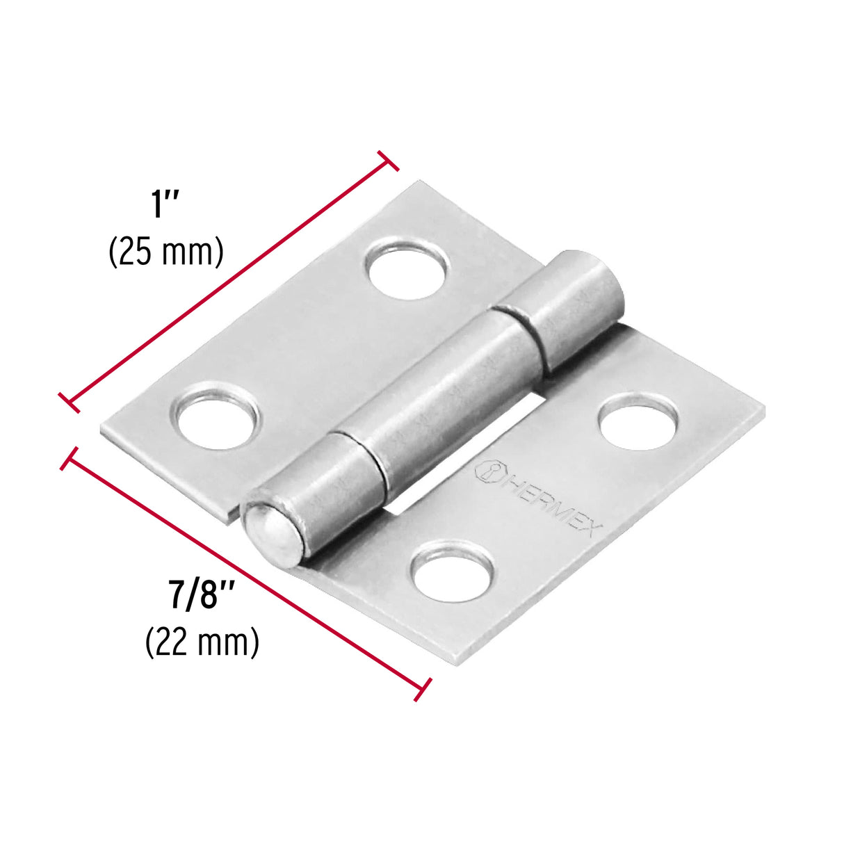 Bisagra Rectangular 1' Acero Pulido, Hermex