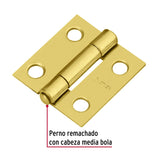 Bisagra Rectangular 1' Acero Latonado, Hermex