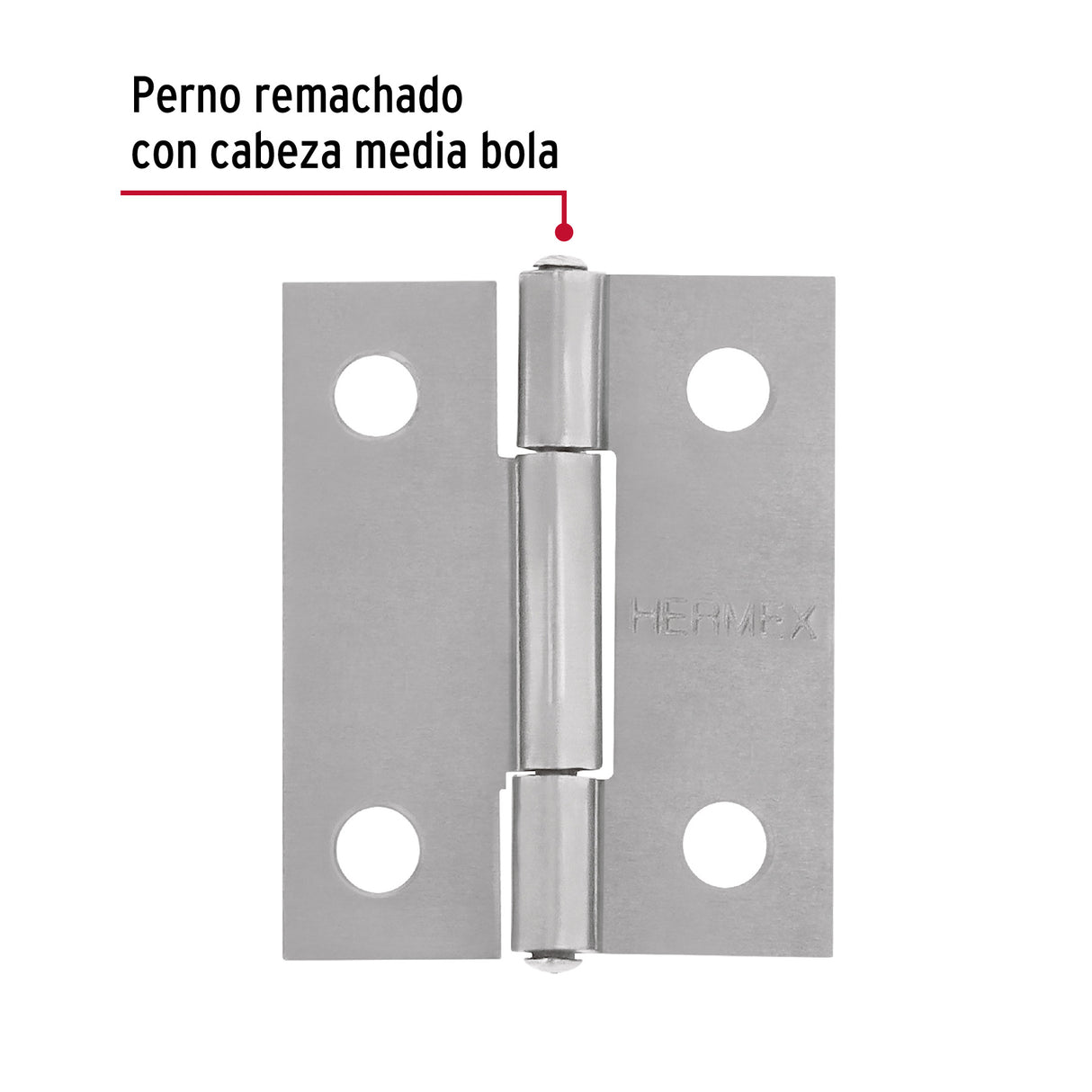 Bolsa con 2 Bisagras Rectangulares 1-1/2', Acero Pulido
