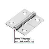 Bisagra Rectangular 1-1/2' Acero Pulido, Hermex