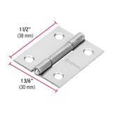 Bisagra Rectangular 1-1/2' Acero Pulido, Hermex