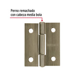 Bisagra Rectangular 1-1/2' Latón Antiguo, Hermex