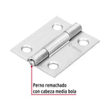 Bisagra Rectangular 1-1/2' Acero Inoxidable, Hermex