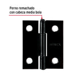 Bisagra Rectangular 1-1/2' Negra, Hermex