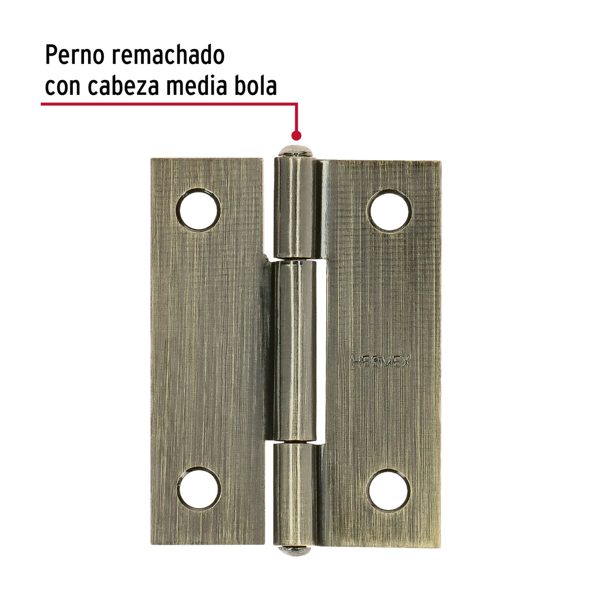 Bisagra Rectangular 2' Latón Antiguo, Hermex