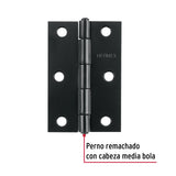 Bisagra Rectangular 2-1/2' Negra, Hermex
