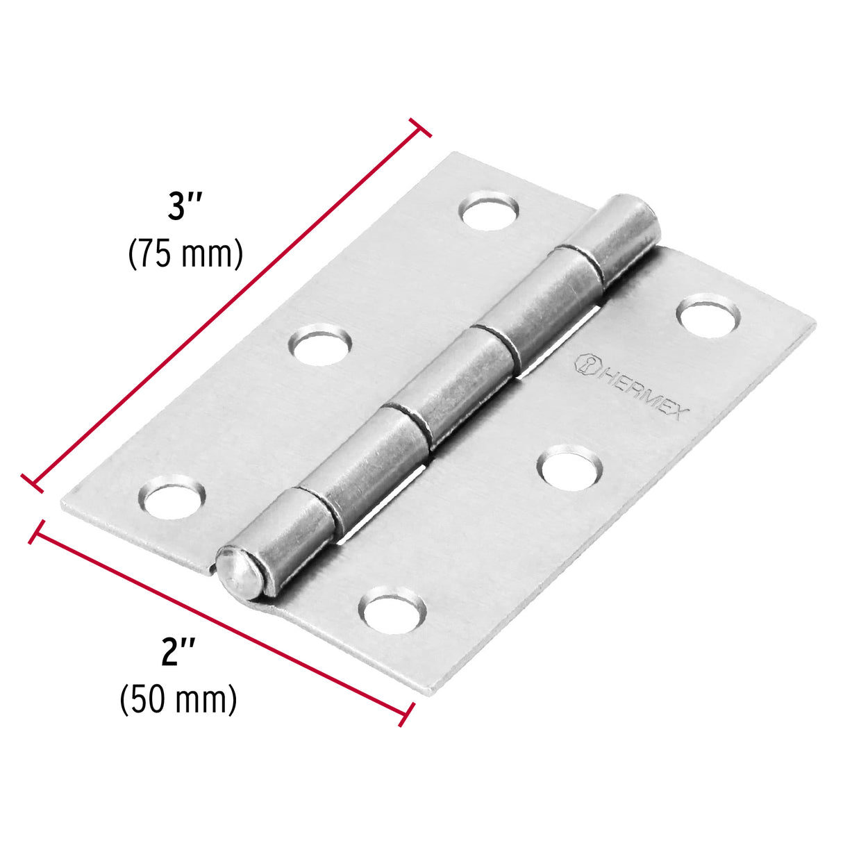 Bisagra Rectangular 3' Acero Pulido, Hermex