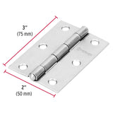 Bisagra Rectangular 3' Acero Pulido, Hermex