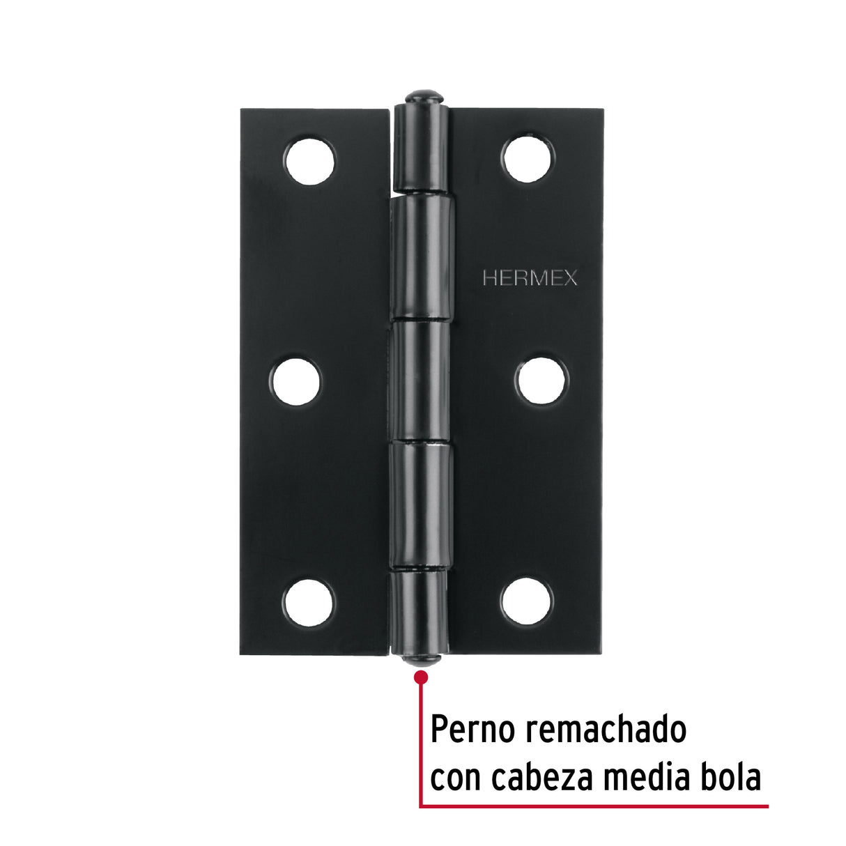 Bisagra Rectangular 3-1/2' Negra, Hermex