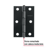 Bisagra Rectangular 3-1/2' Negra, Hermex