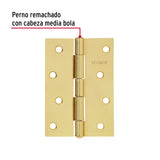 Bolsa con 2 Bisagras Rectangulares 4', Acero Latonado