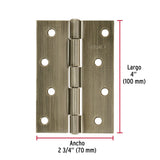 Bisagra Rectangular 4' Latón Antiguo, Hermex