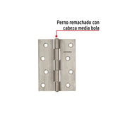 Bisagra Rectangular 4' Acero Inoxidable, Hermex