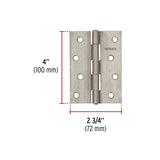 Bisagra Rectangular 4' Acero Inoxidable, Hermex
