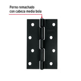 Bisagra Rectangular 4' Negra, Hermex