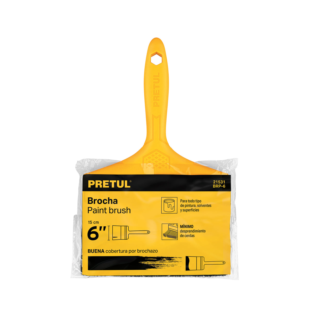 Brocha Uso General de 6' con Mango de Plástico, Pretul