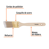 Brocha Cerdas Sintéticas 1-1/2' Corte Angular, Mango Madera