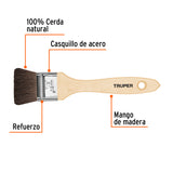 Brocha Pelo de Camello de 1-1/2' con Mango de Madera, Truper