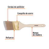 Brocha Cerdas Sintéticas 2-1/2' Corte Angular, Mango Madera