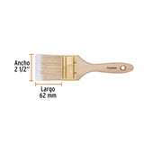 Brocha Cerdas Sintéticas 2-1/2' Corte Recto, Mango de Madera
