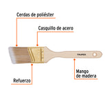 Brocha Cerdas Sintéticas 2' Corte Angular, Mango de Madera