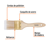 Brocha Cerdas Sintéticas 2' Corte Recto, Mango de Madera