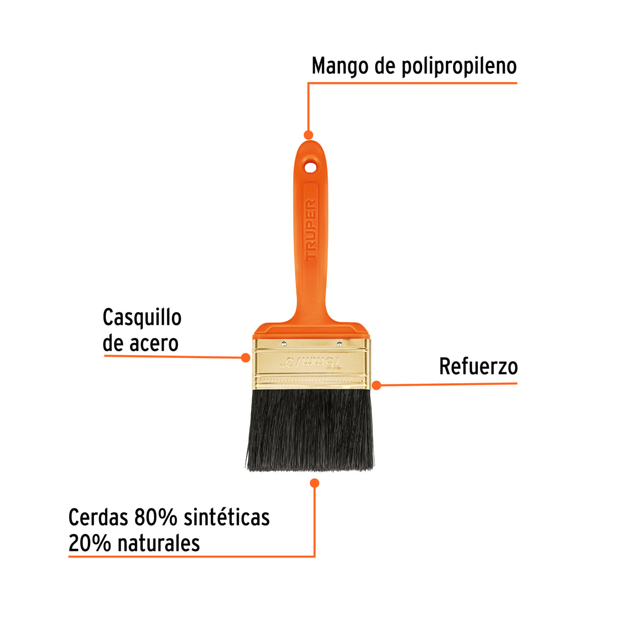 Brocha Profesional de 3' con Mango de Plástico, Truper